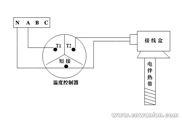 220V电伴热带系统接线示意图