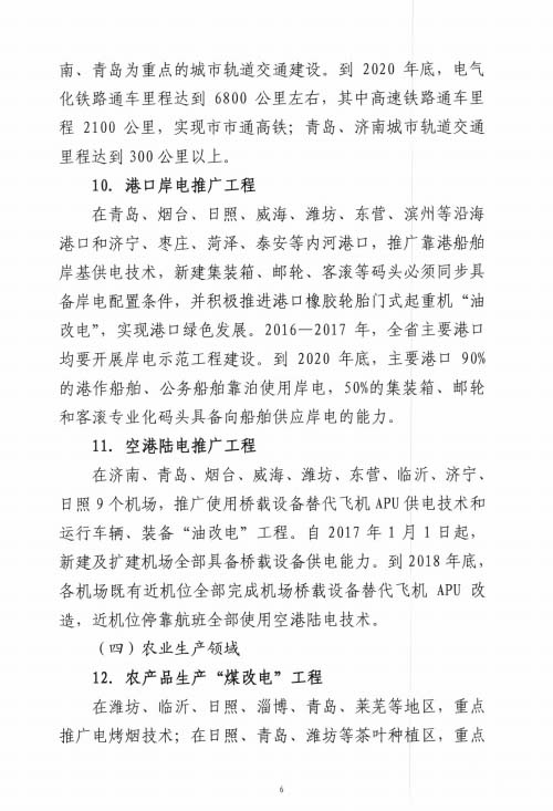 关于加快推进电能替代工作的实施意见（第六页）